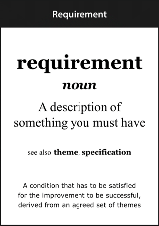 Image of Requirement card