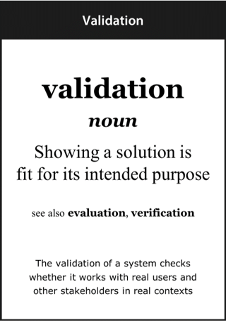 Image of Validation card