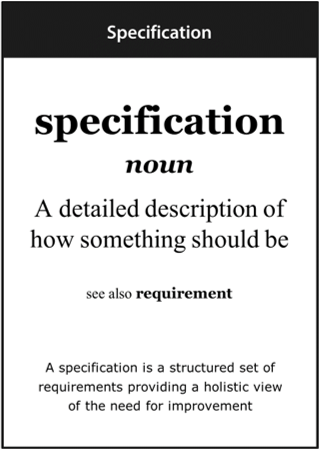Image of the ‘specification’ definition card