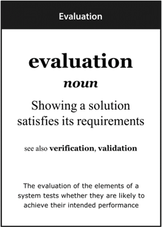 Image of the ‘evaluation’ definition card